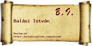 Balási István névjegykártya