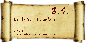 Balási István névjegykártya