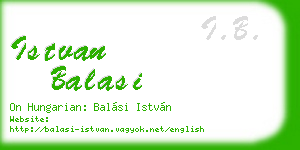 istvan balasi business card