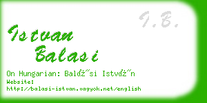 istvan balasi business card